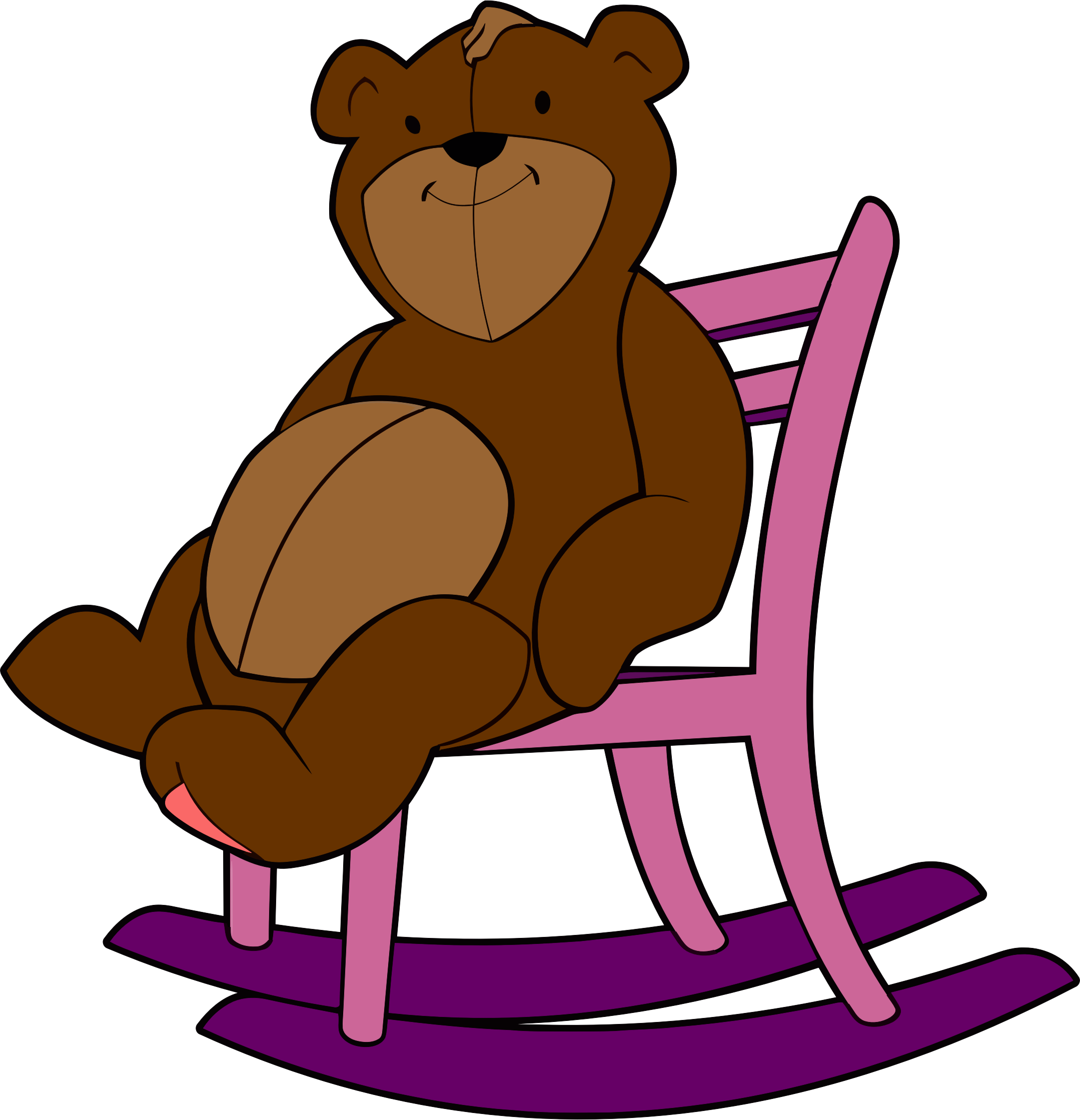 Teddy Rocking Icons Png Free And Downloads - Bear On A Chair Clipart Transparent Png (2159x2239), Png Download