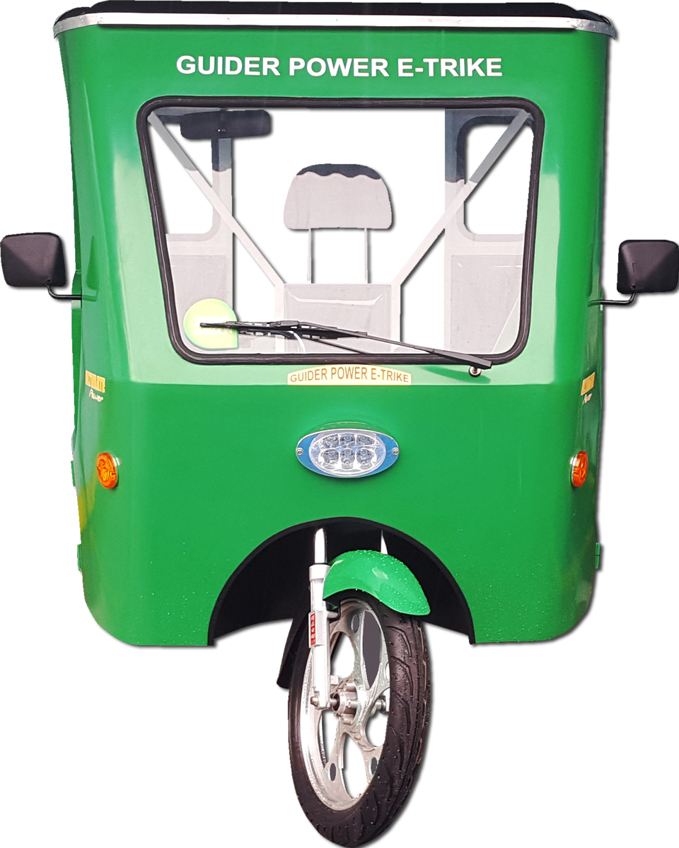 E Trike Green8 - Rickshaw Clipart (960x1199), Png Download