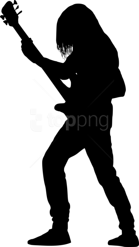 Free Png Electric Guitar Player Png - Girl Guitar Player Silhouette Clipart (480x855), Png Download