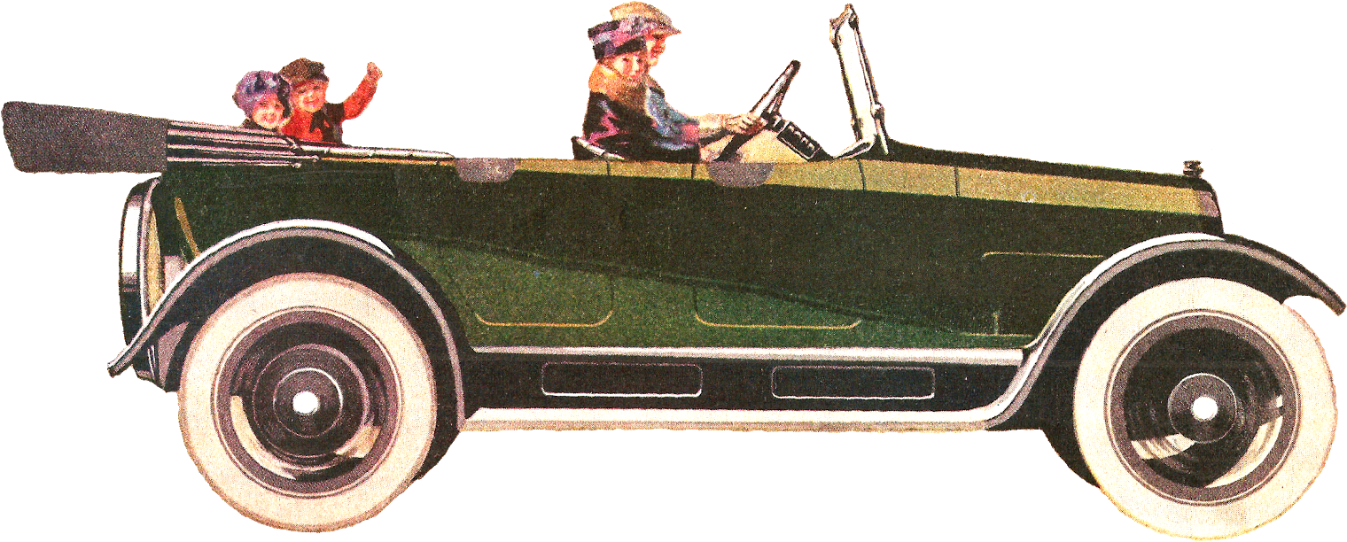 Vintage Car Illustration Clipart (1600x688), Png Download
