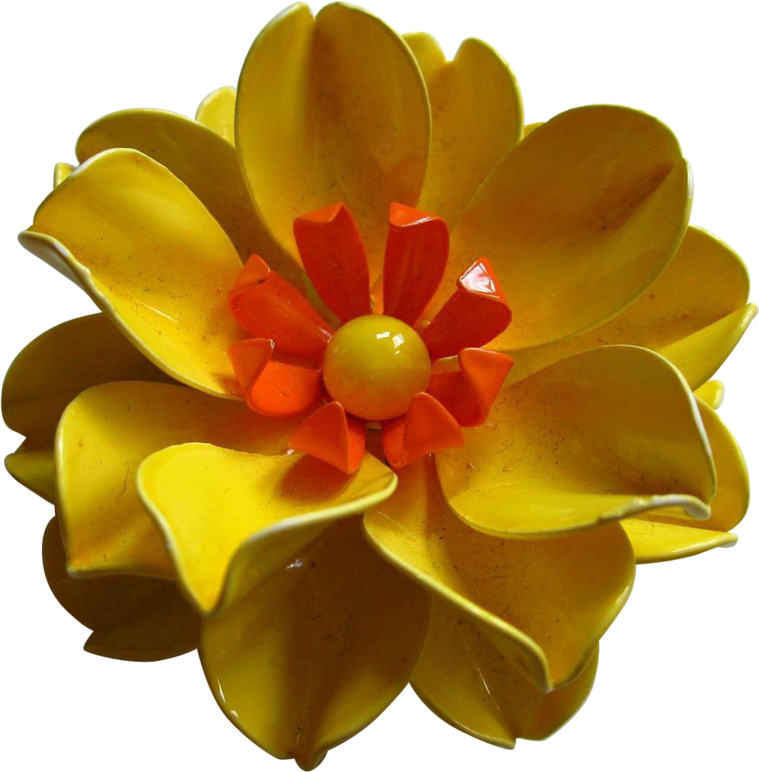 Gorgeous Bright Flower Power S Enamel Vintage - Artificial Flower Clipart (1083x1083), Png Download