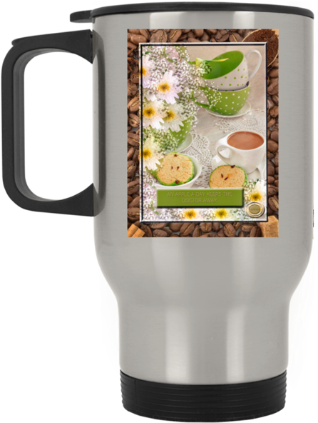 Coffee-concept Xp8400s Silver Stainless Travel Mug - Mug Clipart (600x600), Png Download