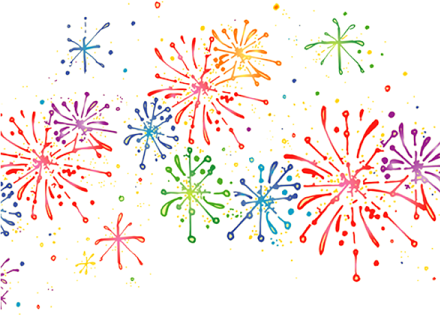 Confetti Clipart New Years Eve - Clip Art Transparent Fireworks - Png Download (640x480), Png Download