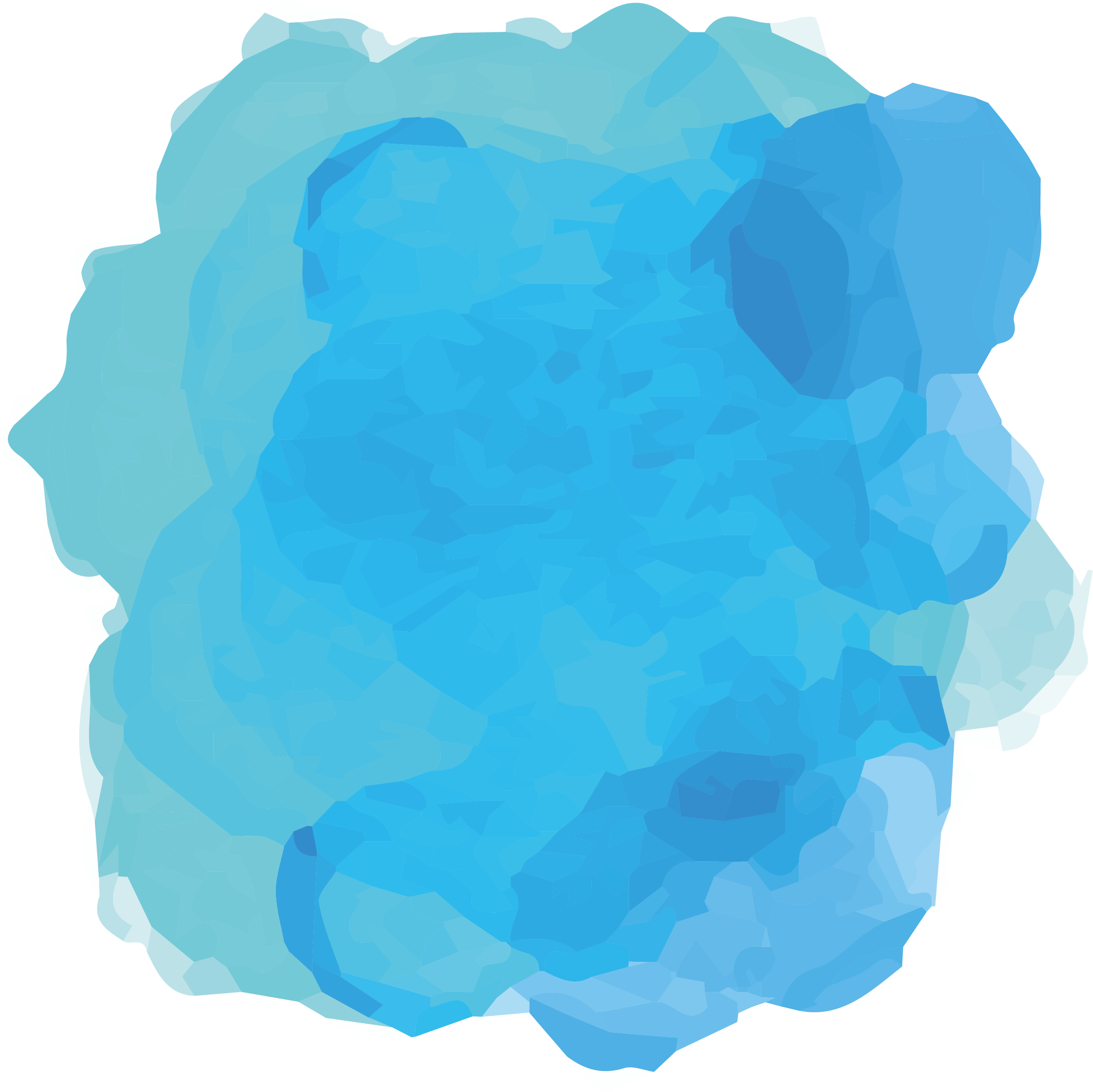 Sky Blue Transprent - Watercolor Brush Png Green Clipart (2512x2508), Png Download