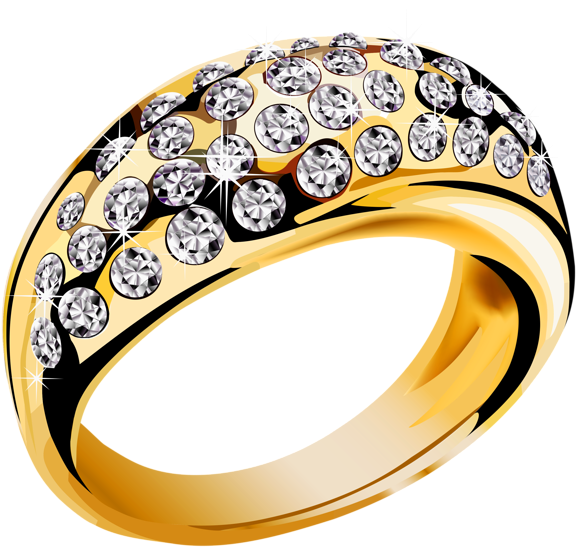 Golden Ring, Diamond Jewelry, Clip Art, Brooch, Jewels, - Gold Jewellery Ring Png Transparent Png (600x575), Png Download