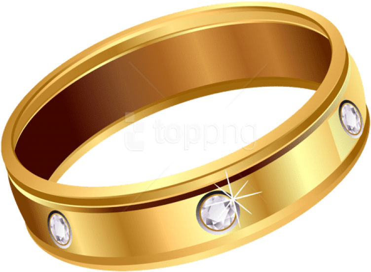 Free Png Download Transparent Gold Ring With Diamonds - Gold Ring Transparent Background Clipart (850x662), Png Download