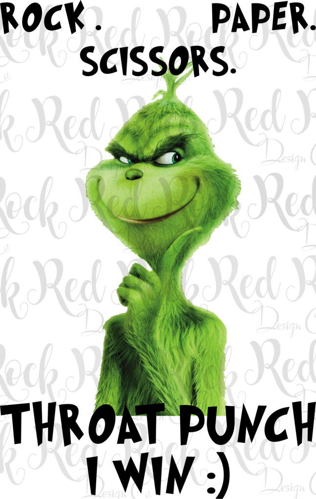 Rock, Paper Scissors Throat Punch - Rock Paper Scissors Throat Punch Grinch Clipart (647x1023), Png Download