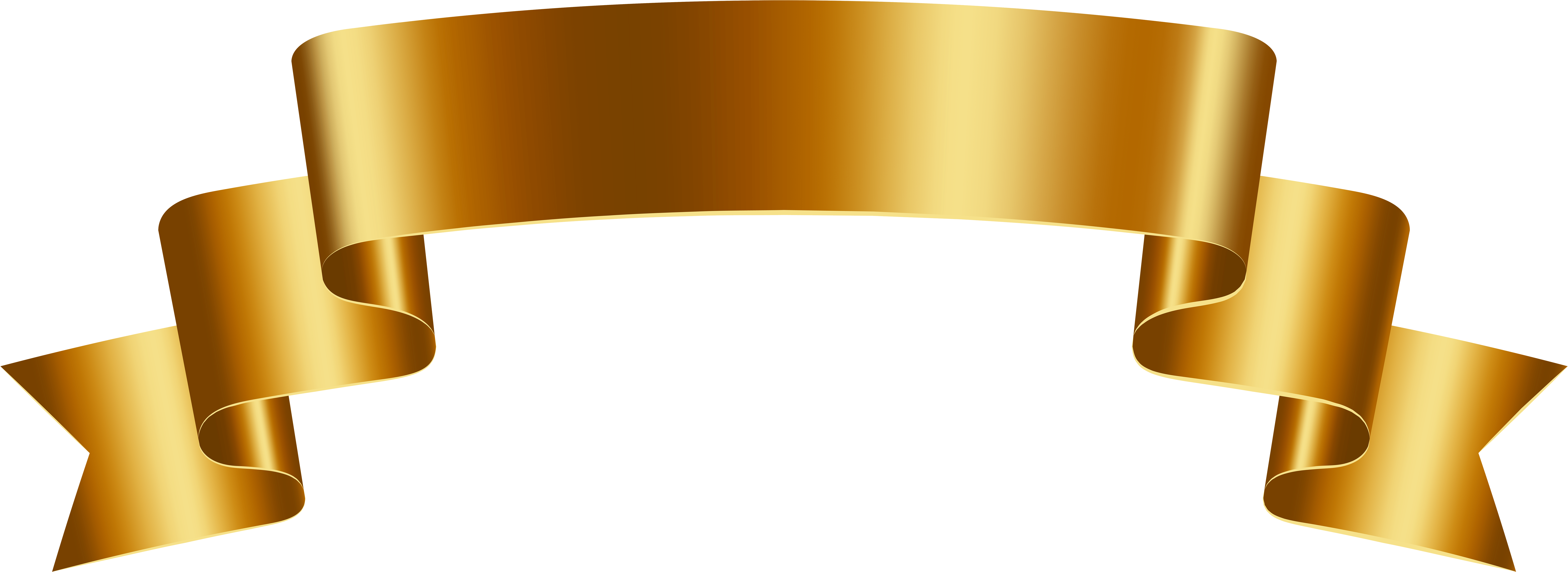 Gold Flora Ribbon Png Clipart (8000x2998), Png Download