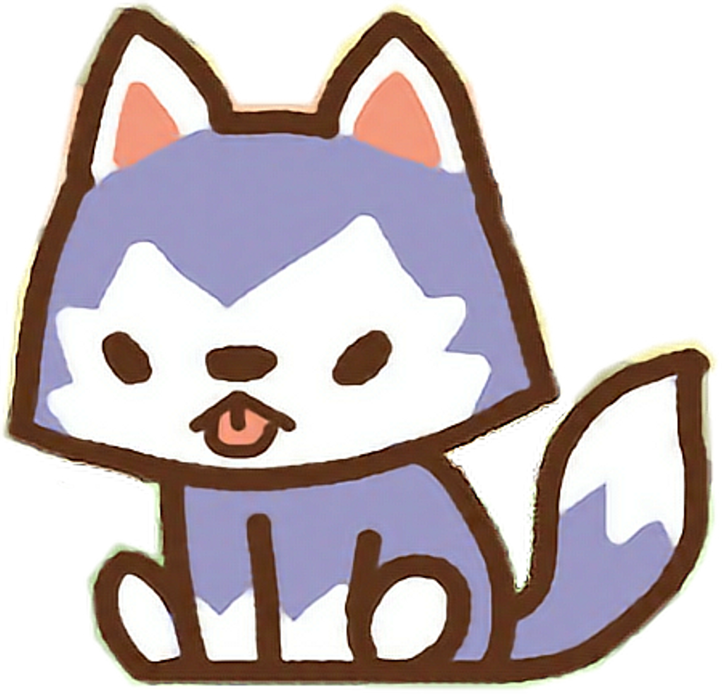 #clawbert #cute #kawaii #cartoon #wolf #dog #sit #cuddly - Cute Kawaii Cartoon Wolf Clipart (1024x983), Png Download