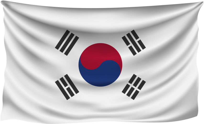 South Korea Wrinkled Flag - Qatar Vs South Korea Clipart (866x650), Png Download