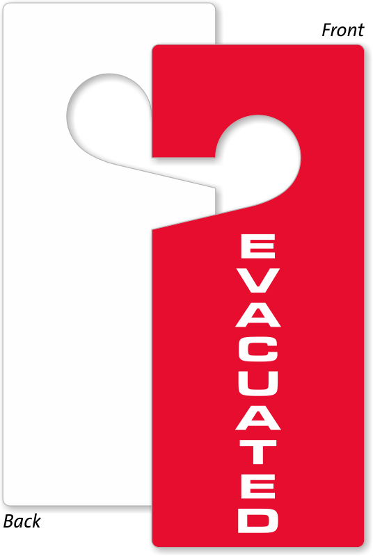 Evacuated Plastic Door Hang Tag Evacuated Door Hang - Hang Door Clipart (536x800), Png Download
