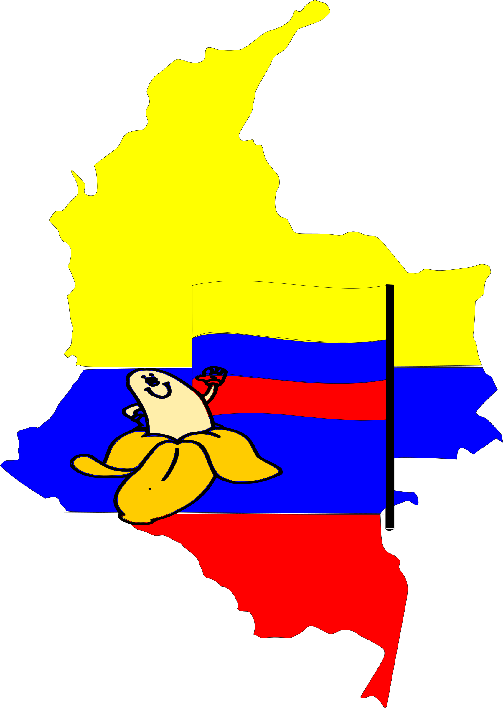 Colombia Image Png - Colombia Map Clipart Transparent Png (1707x2400), Png Download