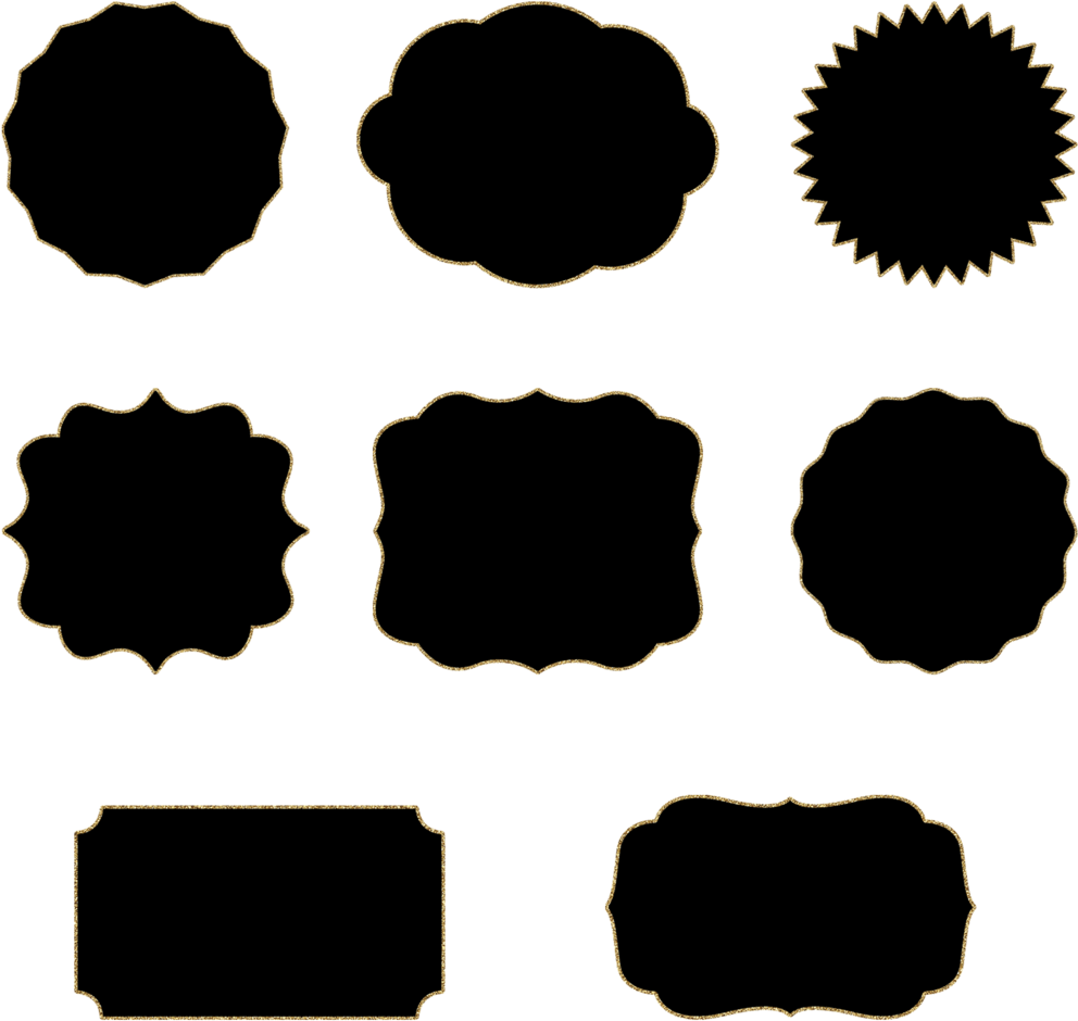 Ornate Frames Clipart - Black And Gold Clipart Frame - Png Download (1024x1024), Png Download