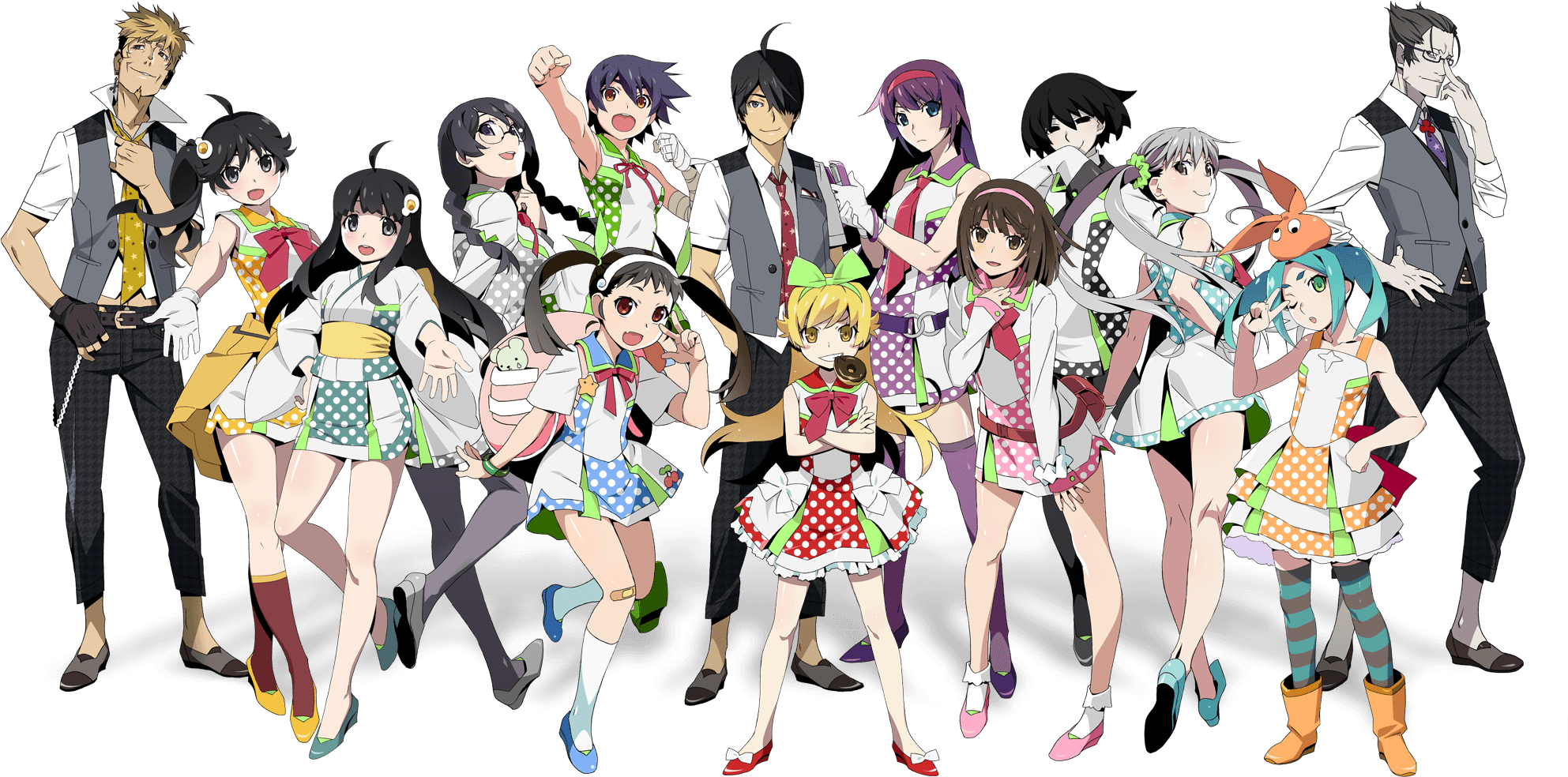 View Samegoogleiqdbsaucenao Main Chara Pc , - Monogatari 10th Anniversary Clipart (2000x1000), Png Download