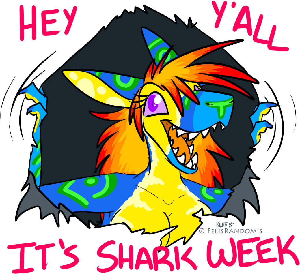 Shark Week 2k18[closed] - Cartoon Clipart (1039x950), Png Download