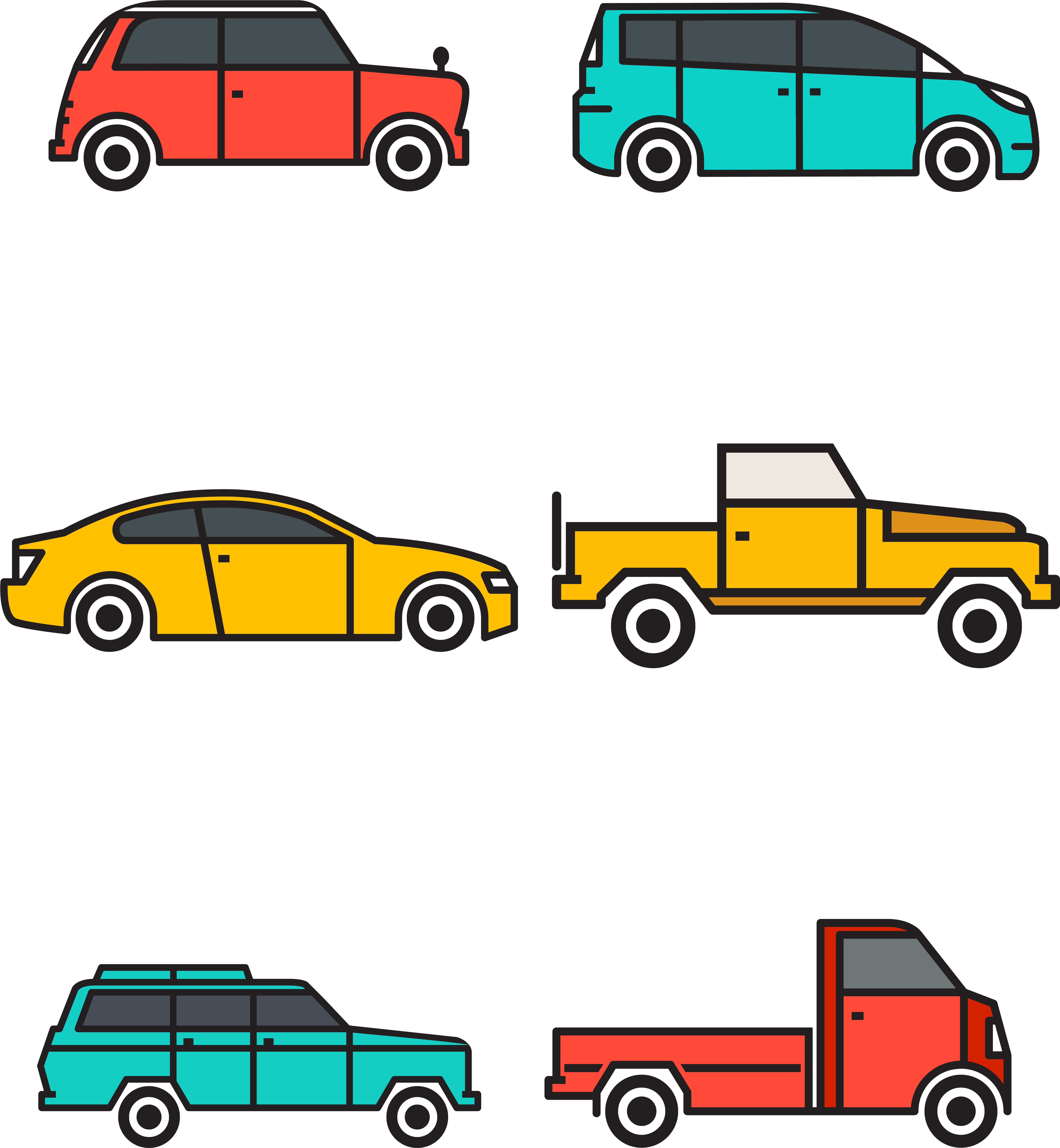 Transport Colorful Car Vector Png And Image Clipart (6400x8688), Png Download