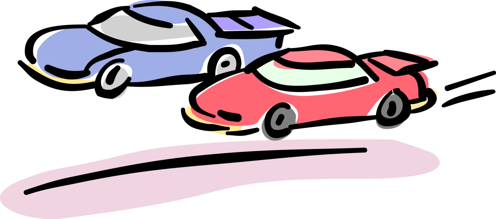 Vector Illustration Of Motor Race Automobile Motor - City Car Clipart (1583x700), Png Download