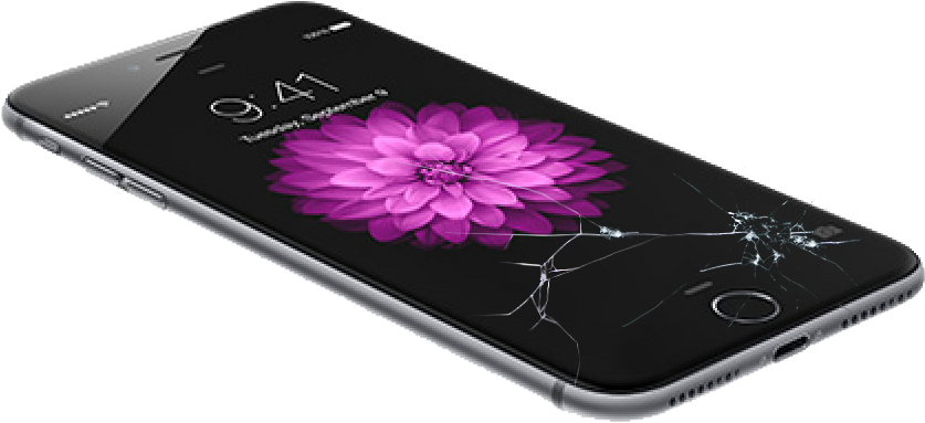 Broken Phone - Cracked Iphone Screen Png Clipart (1042x488), Png Download