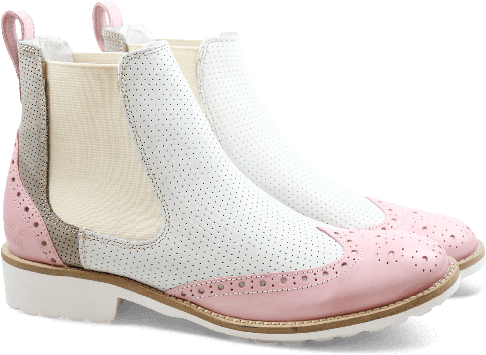 Ankle Boots Ella 5 Powder Rose Perfo White Grey Rose - Chelsea Boot Clipart (1024x1024), Png Download