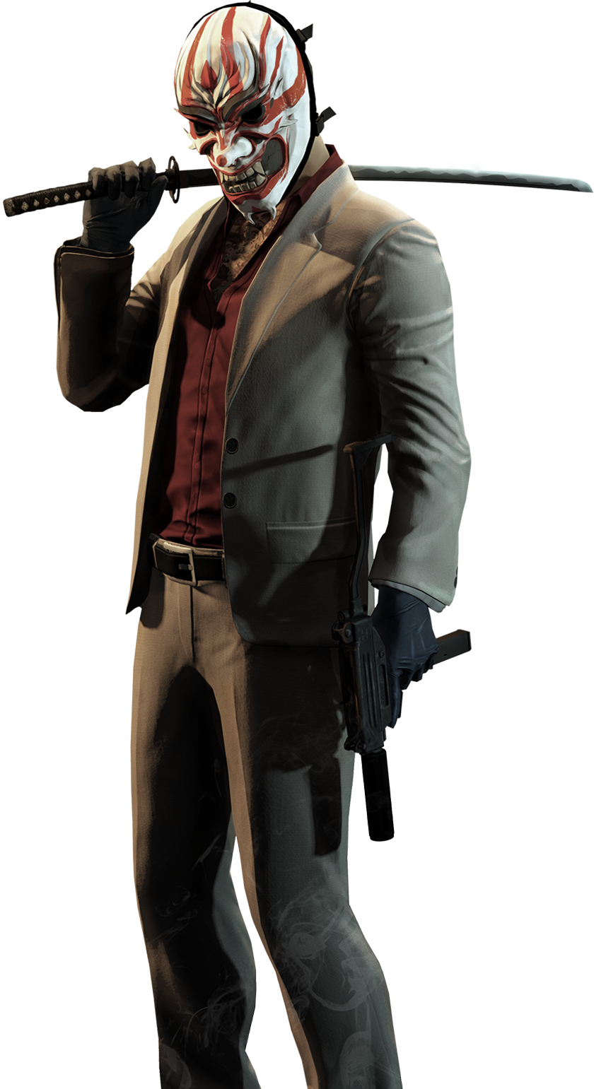 An Outcast And A Dropout From Society, The Yakuza Knows - Payday 2 Characters Clipart (840x1541), Png Download