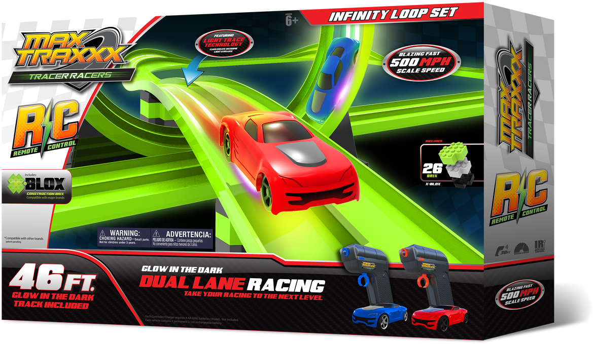 Skullduggery Speed Racer - Loop To Loop Glow In Dark Race Track Clipart (1280x838), Png Download