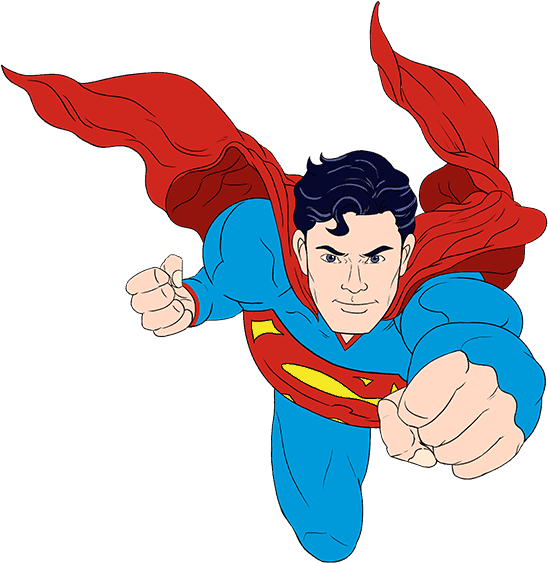 Cartoon Superman Free Png Image - Super Man Drawing Easy Clipart (678x600), Png Download