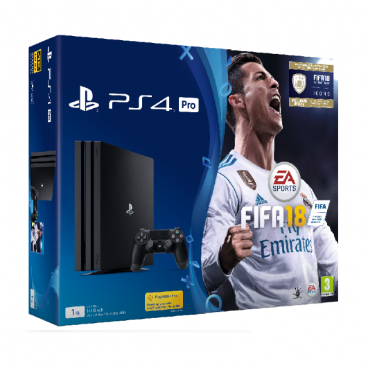 Sony Playstation Ps4 Pro - Ps4 Pro Fifa 18 Bundle Clipart (530x665), Png Download