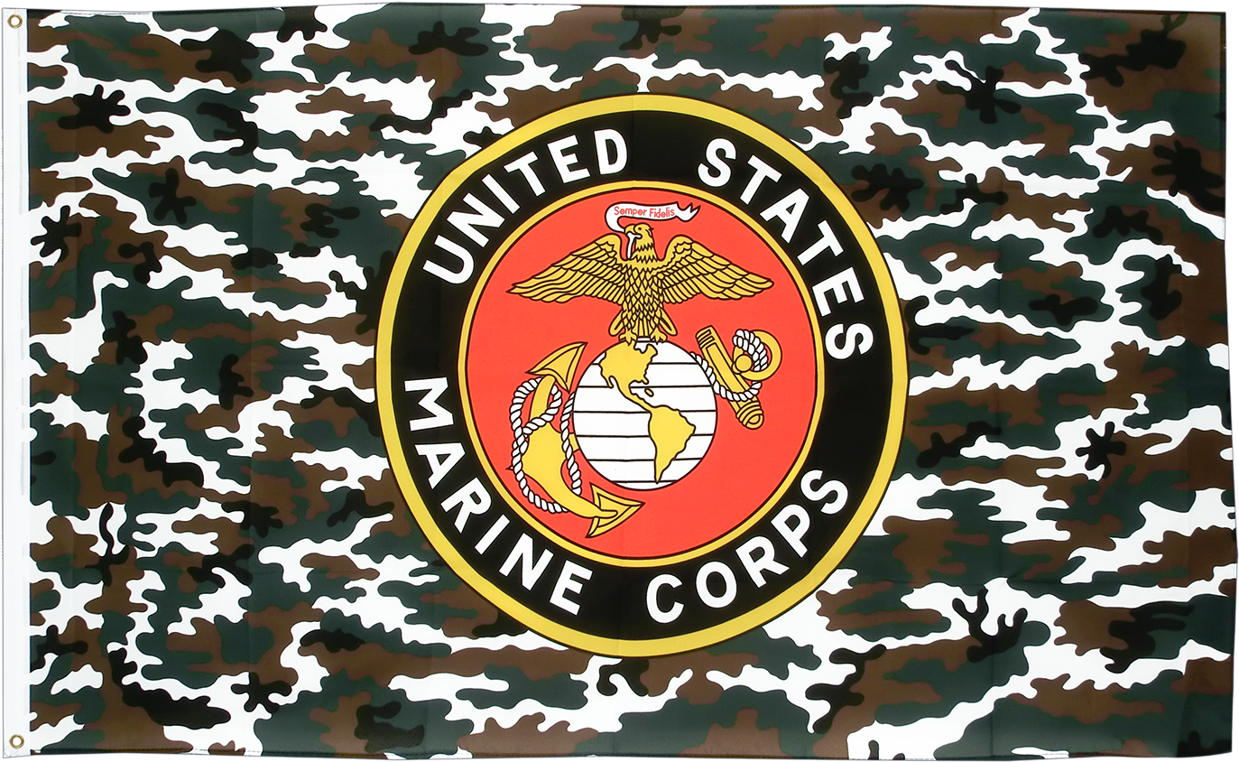 Us Marine Corps Camouflage Ft Flag - United States Marine Corps Clipart (1500x1000), Png Download