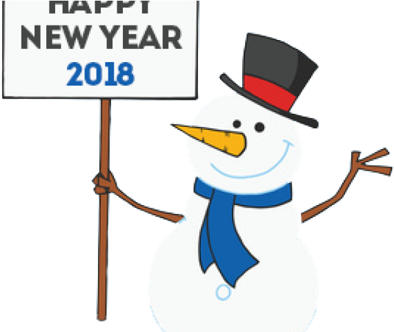 Happy New Year Clipart School - Snow Man Holding Sign - Png Download (640x480), Png Download