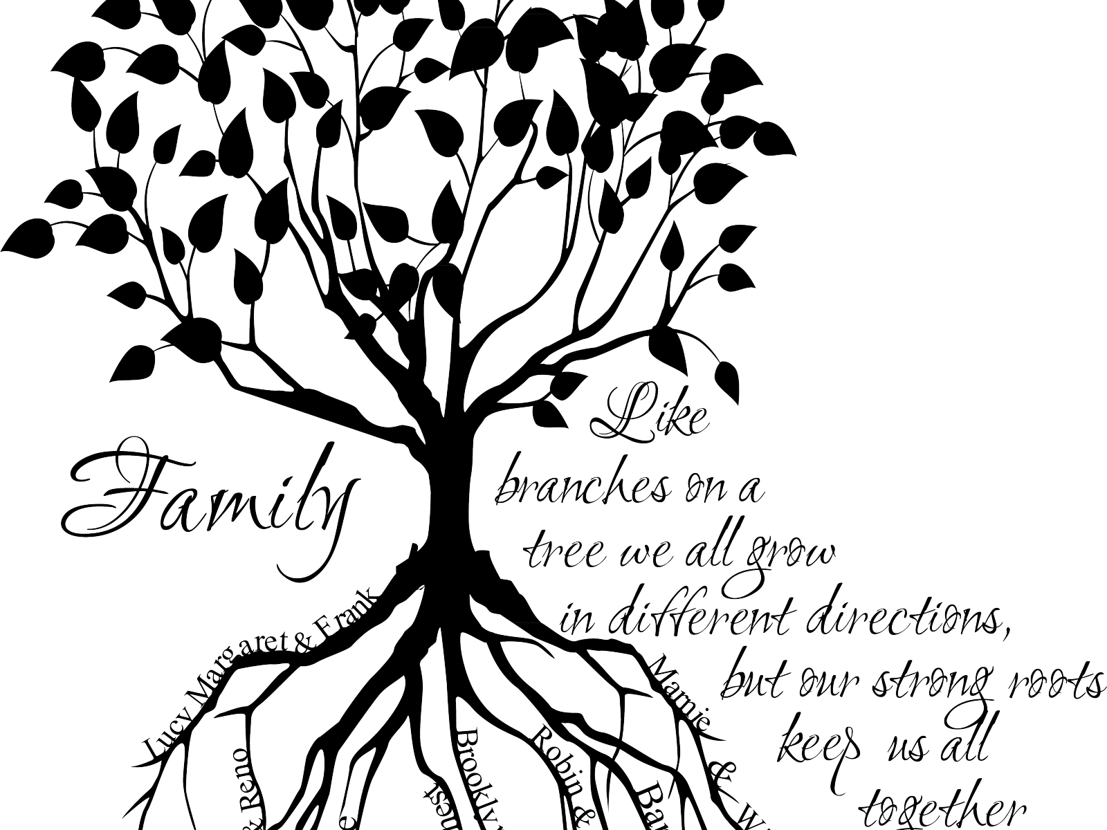 Family Tree Tattoo Clipart (1600x1200), Png Download