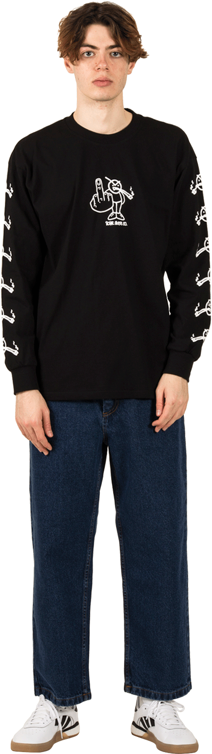 Angry Stoner Longsleeve Pol-angry Ls Blk - Boy Clipart (1333x2000), Png Download