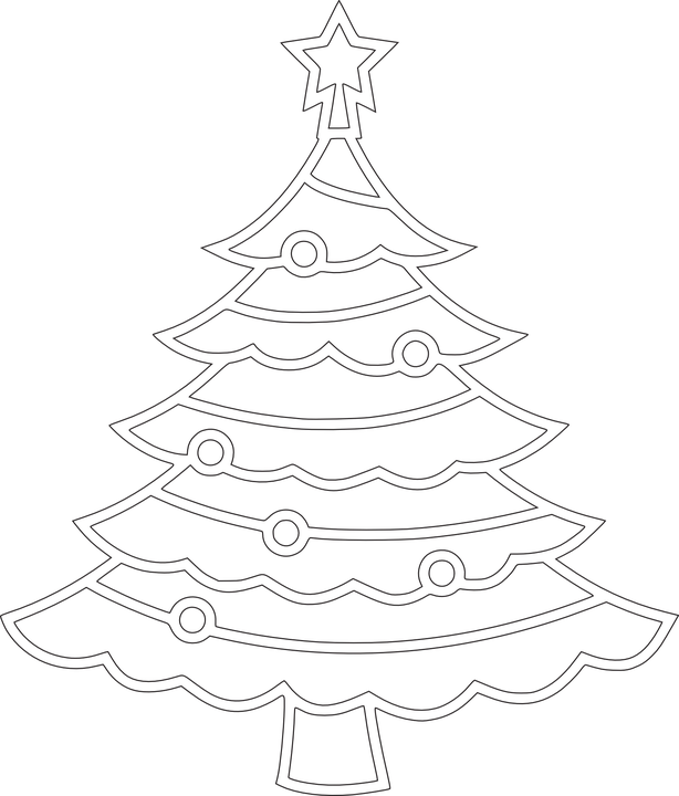 Christmas, Tree, Christmas Tree, Holiday, Winter, Xmas - Sketsa Gambar Pohon Natal Clipart (614x720), Png Download