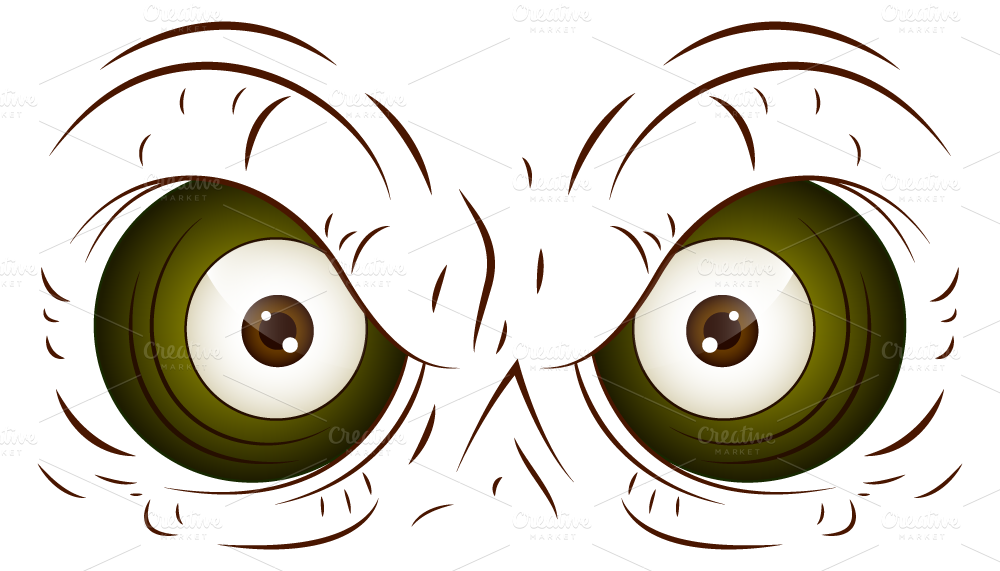 Olhos Com Raiva Png Clipart (1000x571), Png Download