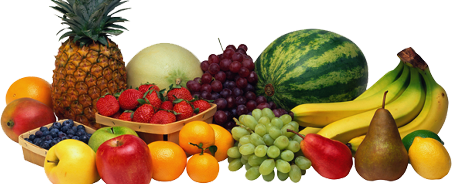 Geloco-frutas - Fruit Pile Transparent Background Clipart (1600x615), Png Download