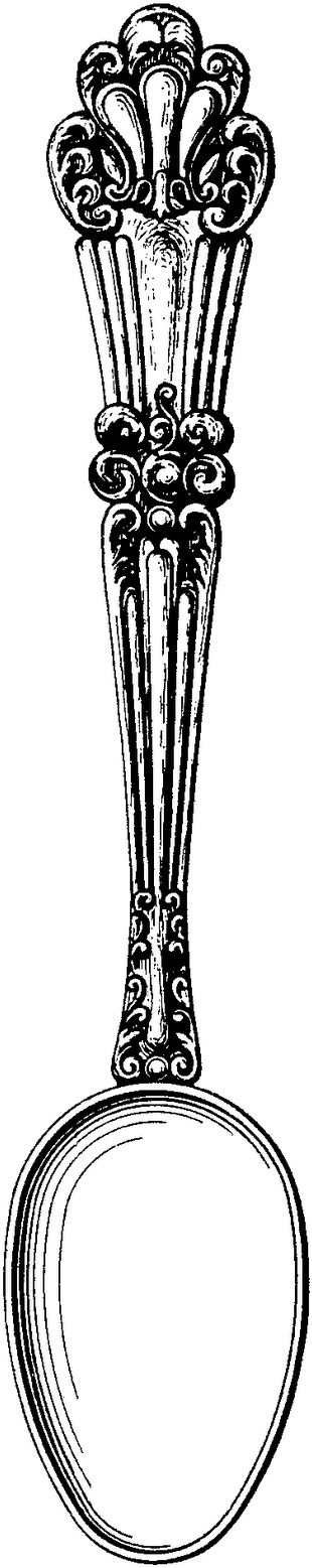 File - Vintage Tea Spoon Clipart - Png Download (369x1600), Png Download