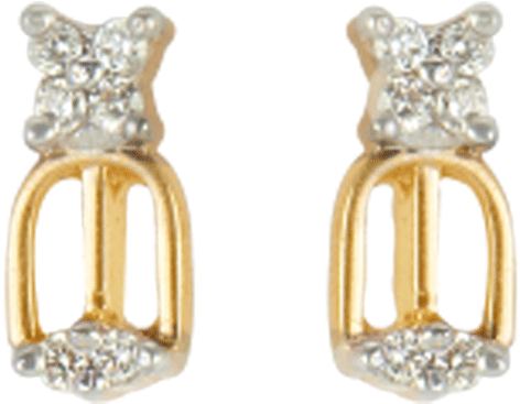 18kt Yellow Gold And Diamond Earring - Diamond Clipart (1000x1000), Png Download