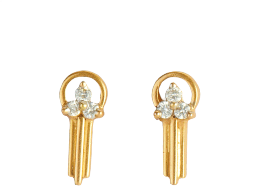 18kt Yellow Gold And Diamond Earring - Earrings Clipart (1000x1000), Png Download