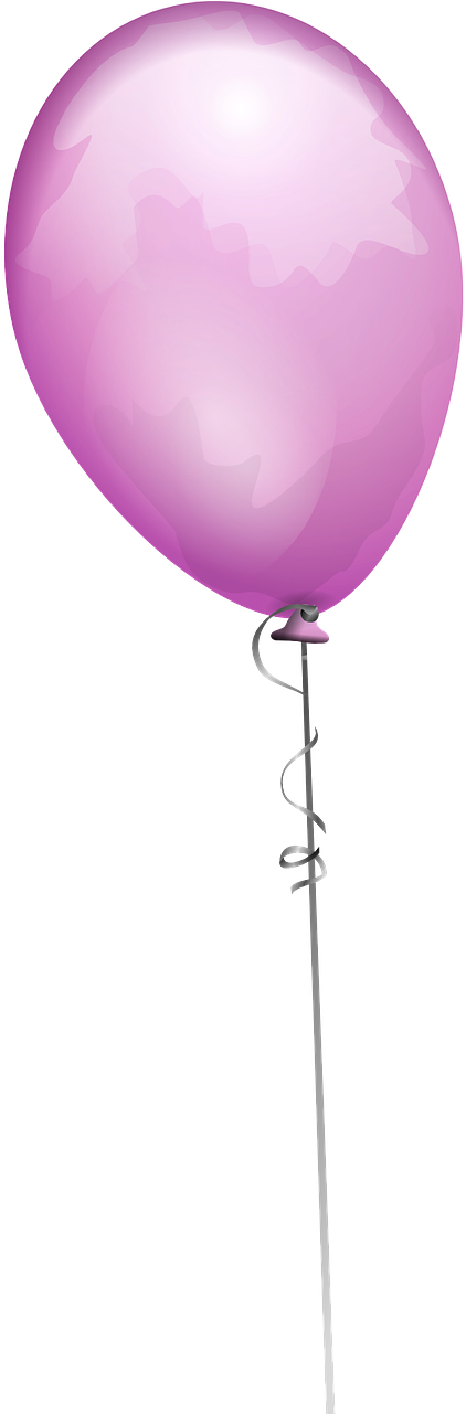 Balloon Purple String Floating Png Image - Balloon Clip Art Transparent Png (640x1280), Png Download