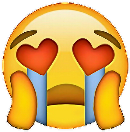 #emojis #emotions #lagrimas #heart #cute #lagrimas - Heart Eyes Sad Emoji Clipart (748x644), Png Download
