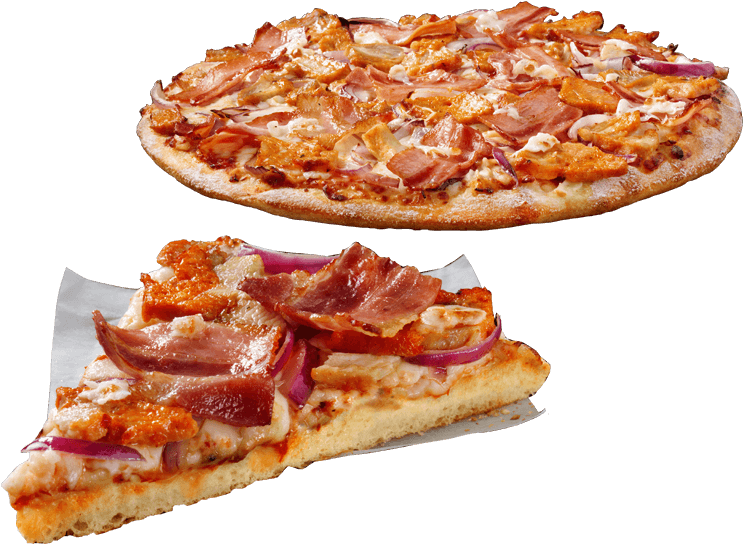 Bbq Chicken & Rasher Bacon - Chicken And Feta Pizza Dominos Clipart (800x550), Png Download