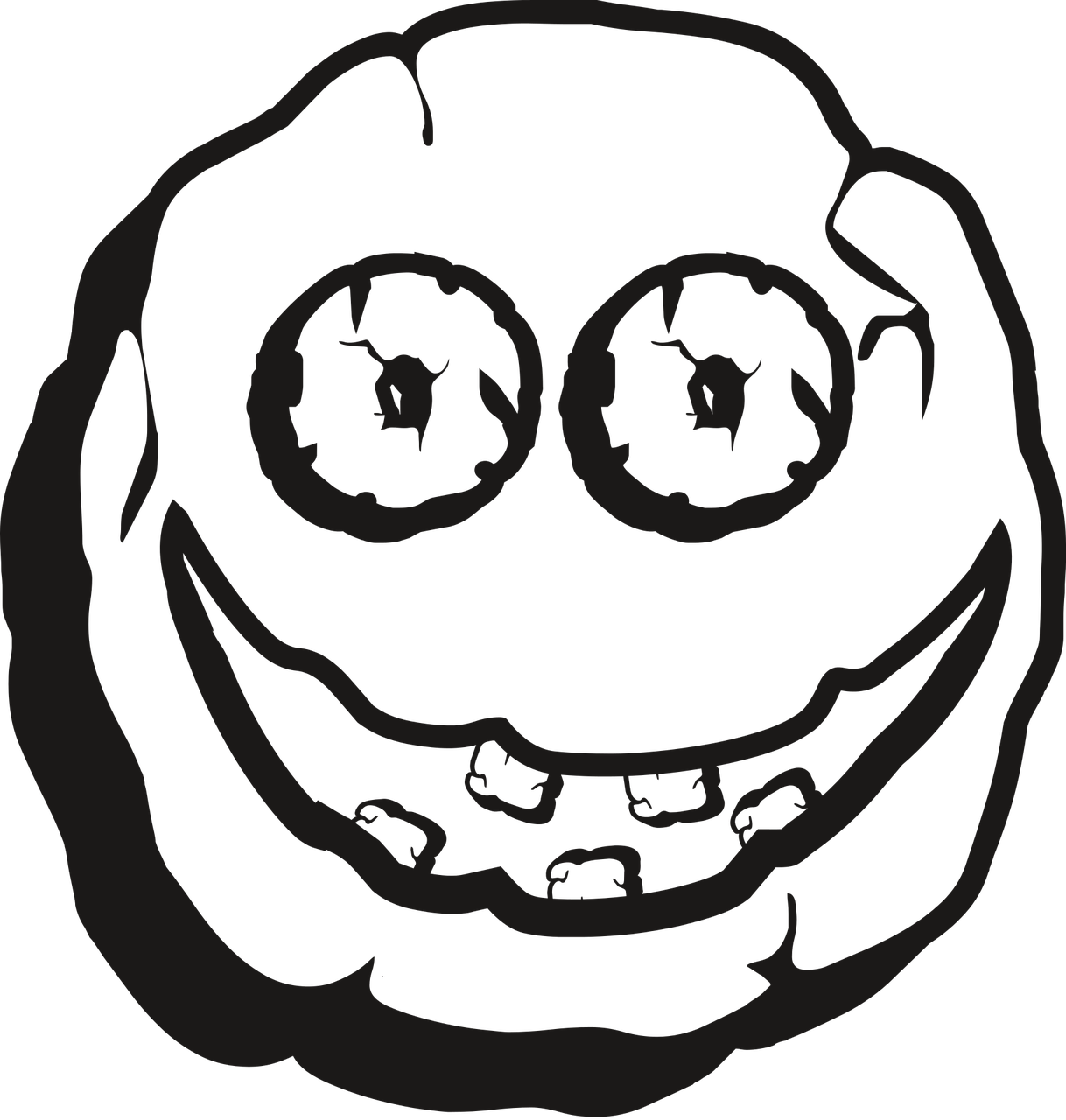 Mug Face Teeth - Emotki Bez Tła Clipart (1218x1280), Png Download