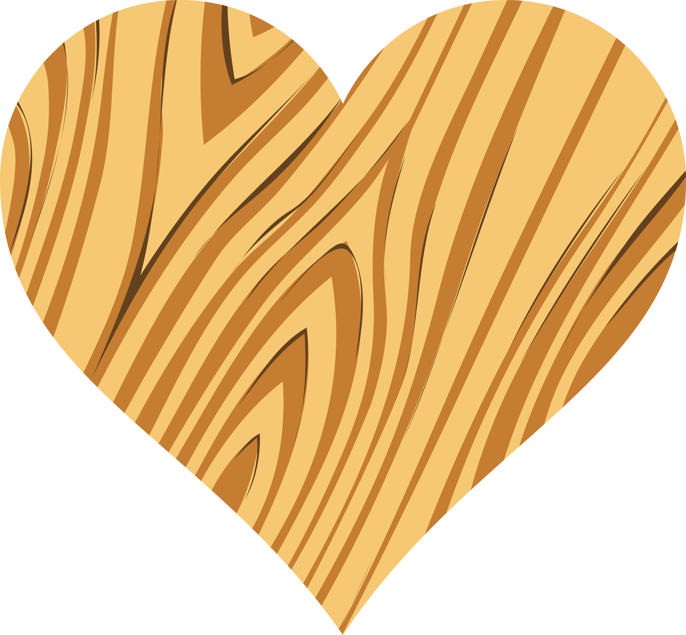 Heart Clipart Tan - Wooden Heart Png Transparent Png (2400x2222), Png Download