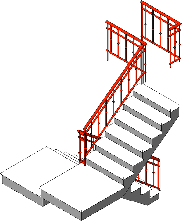 Railing - Old Style - Type - Revit Railings On Stairs Clipart (700x800), Png Download