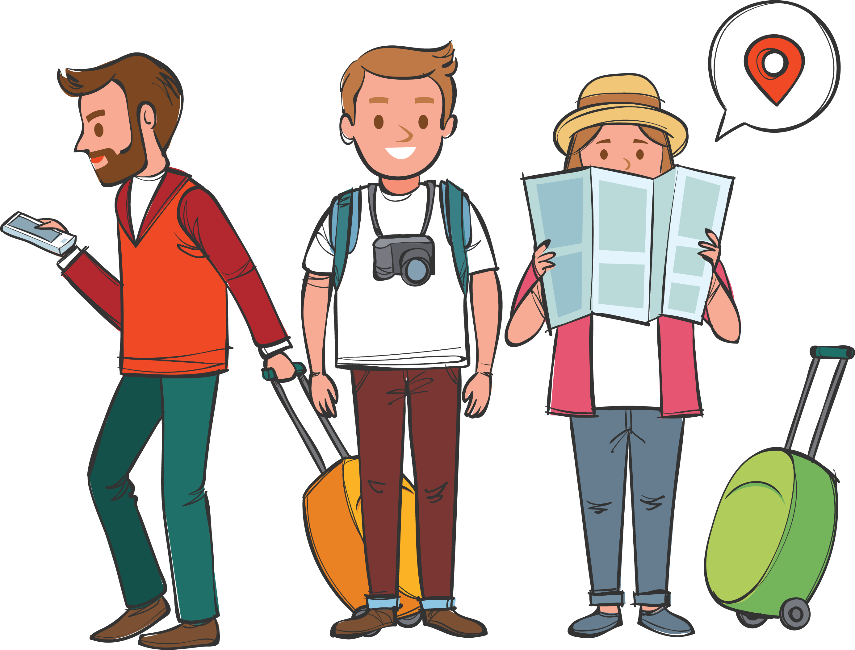 Drawing Travel Cartoon Clip Art - Cartoon Travel Clip Art - Png Download (2769x2106), Png Download