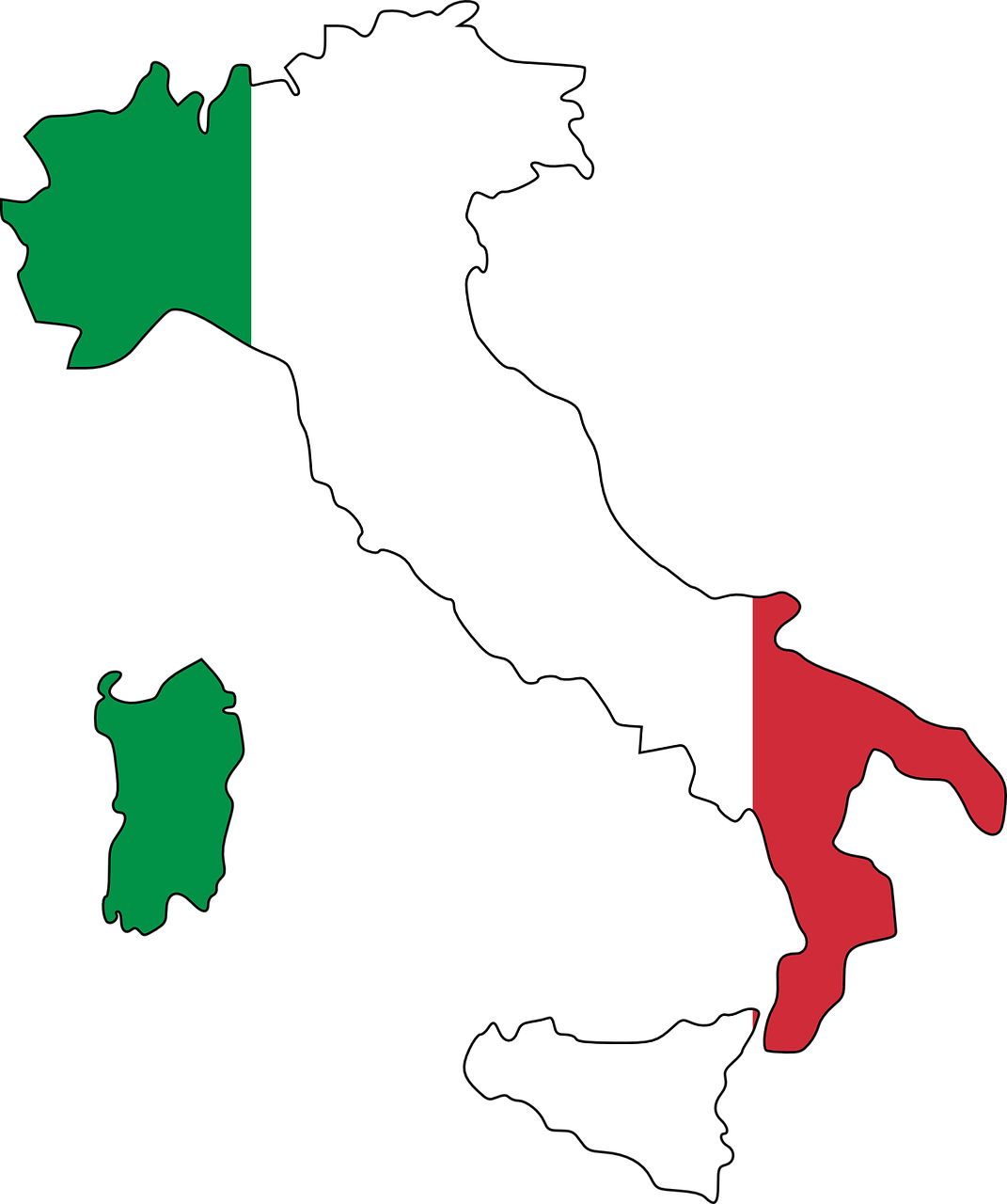 Italian Flag In Country Clipart (1071x1280), Png Download