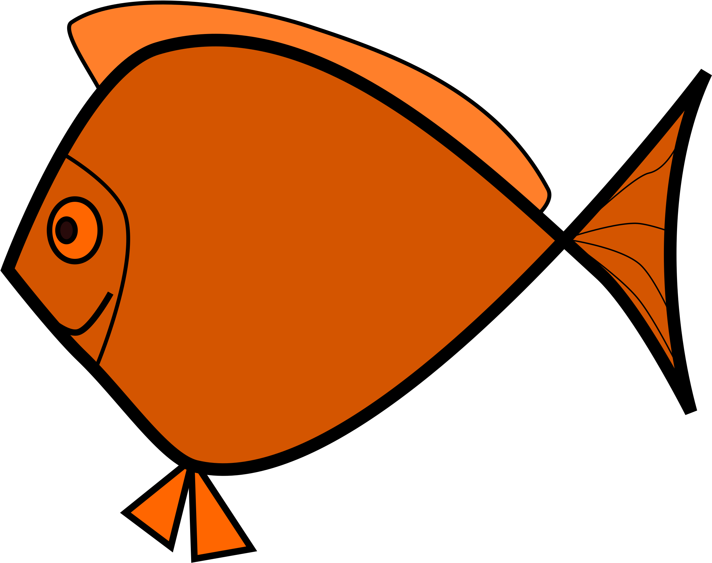 Sign Clipart Fish - Cliparts Fisch Orange - Png Download (2400x2400), Png Download