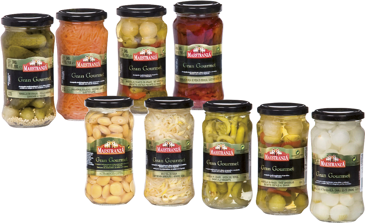 Pickles In Glass Jar - Productos Encurtidos Clipart (1200x760), Png Download