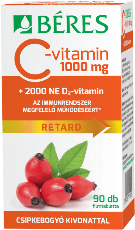 Béres Vitamin C 1000 Mg Retard Film-coated Tablets - Béres Clipart (1024x1024), Png Download