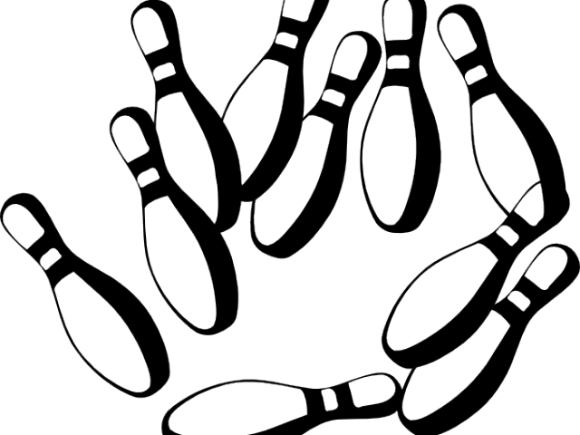 Black And White Bowling Clip Art - Png Download (640x480), Png Download