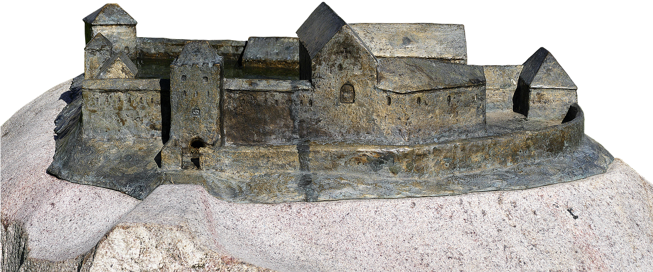 Castle, Model, Fortress, Castle, Bronze Model - Wall Clipart (1281x534), Png Download